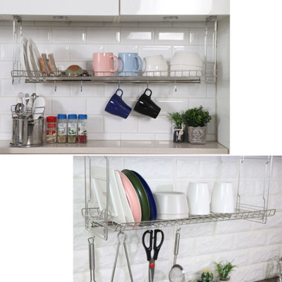 31'' Stainless Dish Drying Sink Cabinet Fixing Rack Ladle Cup Shelf Sink Kitchen 