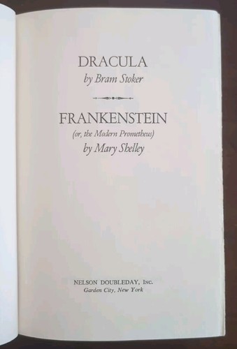 Dracula by Bram Stoker & Frankenstein by Mary Shelley HC Nelson Doubleday No DJ - Picture 4 of 7