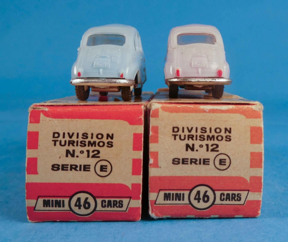 2 ANGUPLAS MINI-COCHES FIAT-ASIENTO 600 COCHES MULTIPA - PRODUCCIÓN 1960 CON OB -1/87 Foto 4 de 4