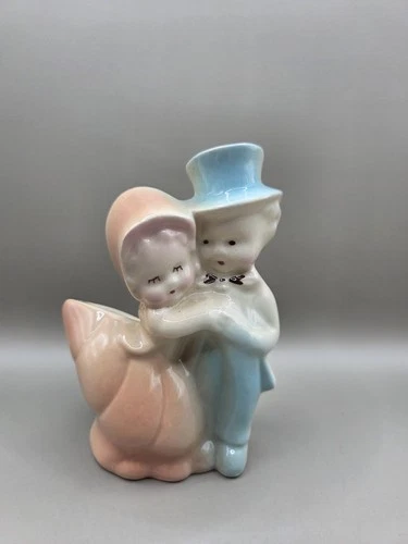 Vintage Shawnee Pottery Boy and Girl Dancing Couple Planter Ceramic 50s READ
