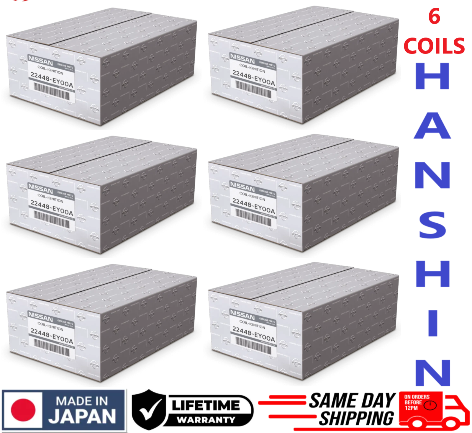 OEM Ignition Coils For 2008-2017 Infiniti & Nissan 3.7L V6, 22448-EY00A GENUINE