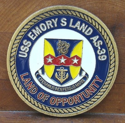 USS Emory S Land (AS-39) Submarine Tender Challenge Coin