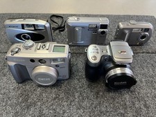 Lot of 5 assorted vintage cameras Canon G2/Kodak Z740/C310 More