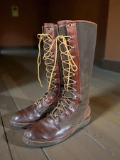 Vintage Wood N Stream 6800 Snake Boots 11D Vibram Sole Leather Canvas USA