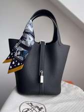 Hermès Hermes Picotin 18 Caban Blu Scuro Palladio Nuovo
