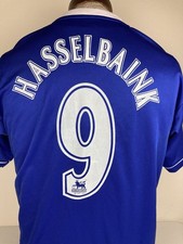 CHELSEA HOME FOOTBALL SHIRT SOCCER JERSEY #9 HASSELBAINK MENS L VTG MALANCE