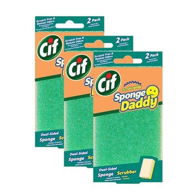 Scrub Daddy Sponge Daddy - Dual Sided Sponge Scrubber (Duo Pack) - 3 Pack