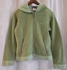 Patagonia Synchilla Fleece Hoodie Jacket Full Zip Up Green Woman's Small Hooded