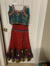 AMAZINGLY Extraordinary,Girls Embroidered Party 3 Pc Sharara Kameez Skirt Set