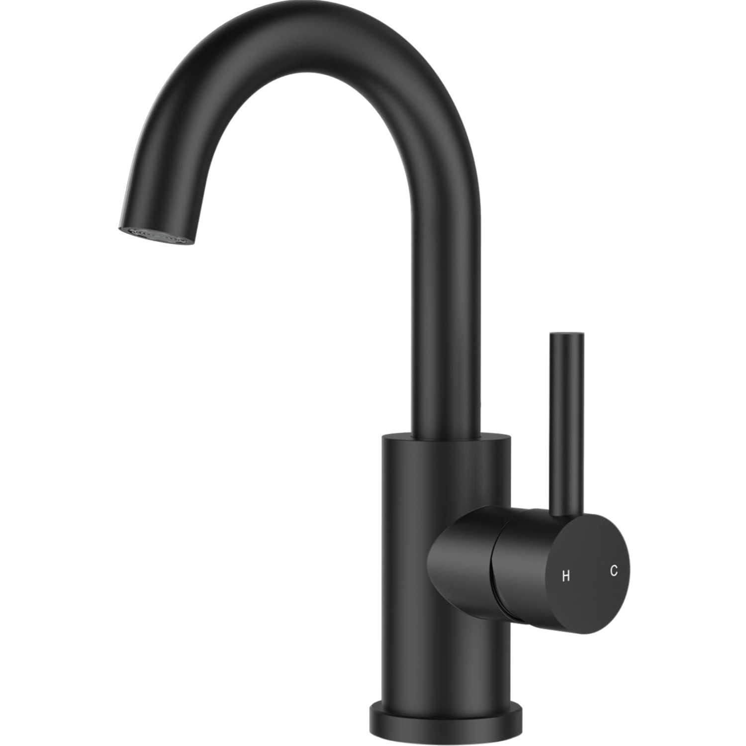 Schwarzer Bad Wasserhahn 360° Drehbar - Edelstahl Mischbatterie für Waschbeck...