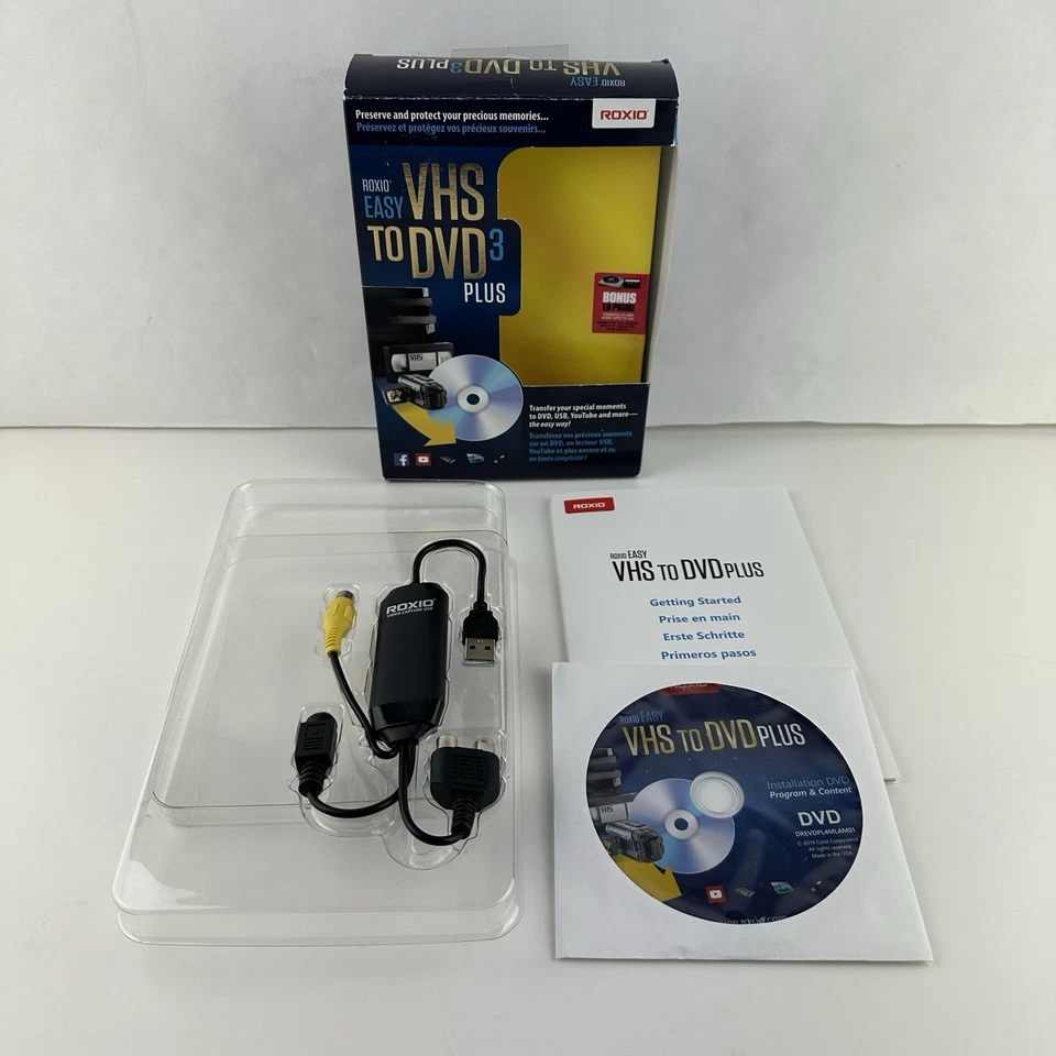 Roxio Easy VHS a DVD 3 Plus Convertidor Transferencia Windows 251000 Nuevo Caja Abierta Foto 3 de 4