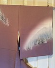 VINTAGE Visiting kimono, Standing Tree Landscape, Purple, Wide Collar, Pure Silk — photo 8