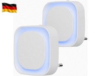 2 StüCk Eisblaues Nachtlicht Steckdose, Dimmbar, DäMmerungssensor
