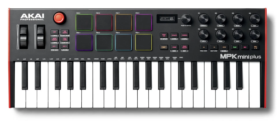 Akai MPK Mini Plus USB MIDI Controller Set Keyboard 37 Keys 8 MPC Pads Kopfhörer - Bild 2 von 4