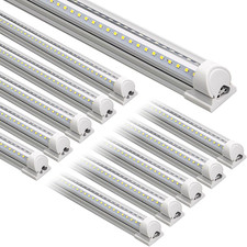 T8 LED Shop Lights 8FT, 72W 10000LM 6500K, High Output, 10 Packs
