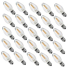 25PACK LED Night Light Bulbs, C7 Replacement Bulbs, Warm C7 E12 LED Warm 25pack
