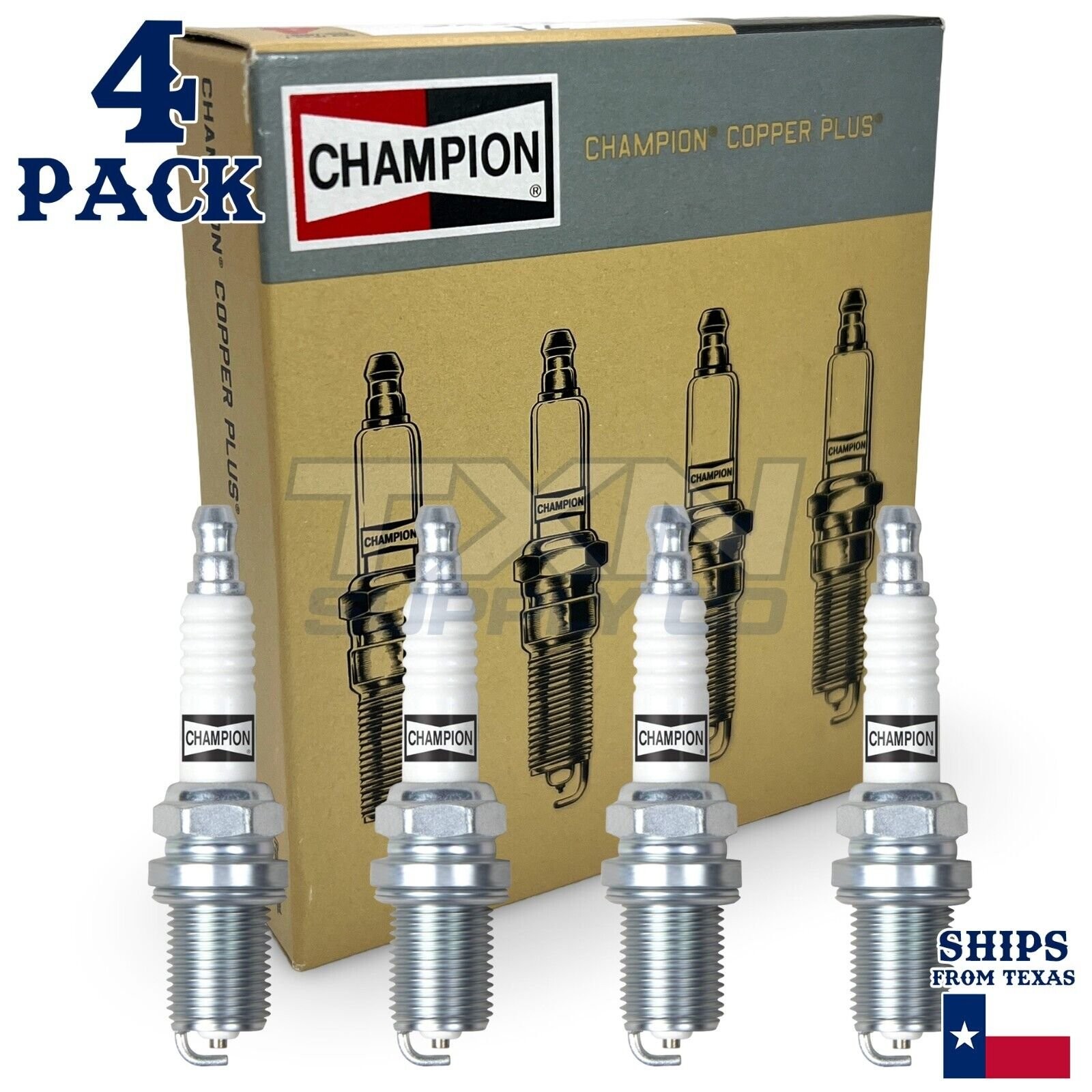 4 Pack Champion Copper Plus Spark Plugs for 1977-1978 Nissan F10 1.4L L4