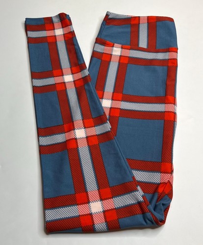 NEW LuLaRoe OS Leggings PLAID Country FARMHOUSE Tartan 4th JULY Hipster USA Line