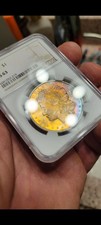 1887 Morgan Silver Dollar Rainbow NGC MS63 Bright Colorful Toning