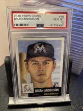 2018 Topps Living Set #56 Brian Anderson RC Rookie PSA 10 Gem Mint SP Card. rookie card picture