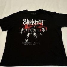 Slipknot Subliminal Verses World Tour 2005 Black T-Shirt, Size XL