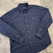 Polo Ralph Lauren Shirt Mens XL Navy Blue Classic Fit Oxford Button Down Pony
