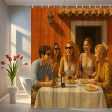 Elegant Floral Shower Curtain - Waterproof Fabric, Boho Design for Home