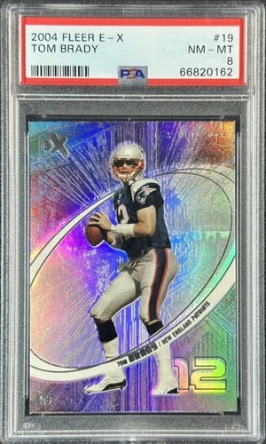 TOM BRADY PSA 8 2004 FLEER E-X FOOTBALL #19 PATRIOTS 162