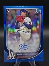 2025 Bowman Chrome Blue Refractor Auto RC River Ryan #CRA-RR #/150 LA Dodgers