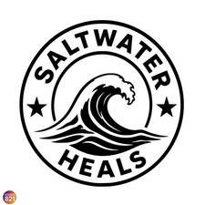 Saltwater Heals Logo Salt Life Vinyl Decal Sticker - Watersports Boating Surfing Saltwater Heals Logo Salt Life Vinyl Decal Sticker - Watersports Boating Surfing