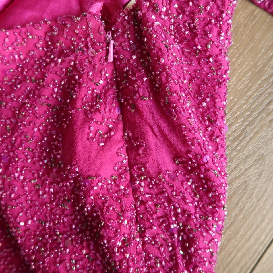 Conjunto Formal Vintage Scala Cuentas 2 Piezas Magenta | Falda Asimétrica Años 90/Y2K |  Foto 3 de 4