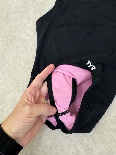 TYR CHILD SIZE Black Open Back One Piece Swim Suit Size CHILD MEDIUM (7/8) - Picture 5 of 12