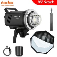 US GODOX MS300-V Compact Studio Strobe Flash Light 95cm Grid Softbox Stand Kit