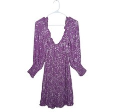 Faithfull The Brand Gombardy Mini Dress in Stevie Floral Size XL / US 10 Purple