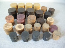 Lot de 127 anciens jetons en bois jeu de dame backgammon jeux de société rétro