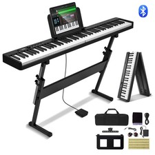 SucceBuy 88 Key Folding Piano Bluetooth MIDI Portable Electronic Keyboard Stand
