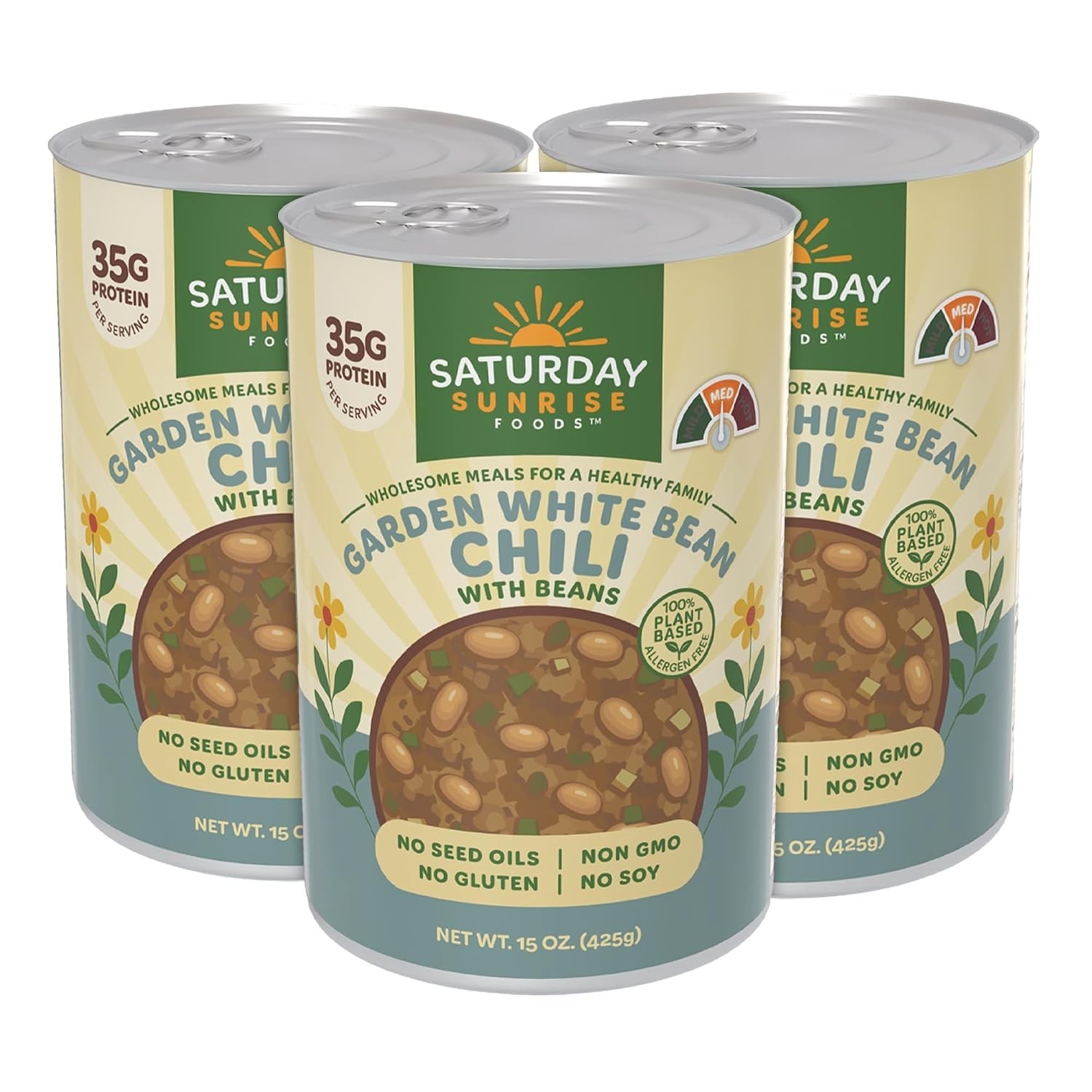 Saturday Sunrise Garden White Bean Chili with Beans (15oz Cans)