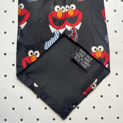 Vintage Sesame Street Elmo Silk Necktie 100% Silk Novelty Character Tie