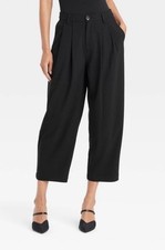 Women's High-Rise Barrel Ankle Pants - a New Day  Black Sz 6