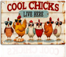 Vintage Chicken Coop Metal Sign - Wall Art Decor for Hen Lovers 8x12 Inch
