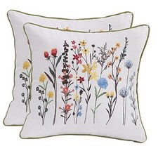 Wildflower Spring Pillow Covers 18 x 18" x 18" Pack of 2 Little Wildflower
