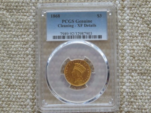 1868-P Three Dollar Gold — photo from the most recent tracked eBay sale
