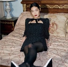 Reformation Terri Dress Black White Polka Dot Size 4