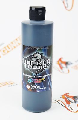  Createx Wicked Colors W031 Jet Black 16oz water-based universal airbrush paint 