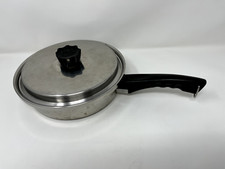 Vintage Lustre Craft 9 inch 3-Ply Stainless Steel Pan - with Lid - Made In USA