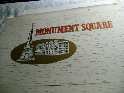 MONUMENT SQUARE-VINTAGE-INNER CIGAR BOX -LABEL -