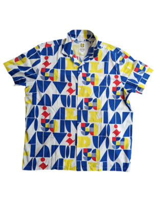 LiDL Herren Freizeithemd kurzarm lässig geschnitten Weiß Blau Livergy Neu Hemd