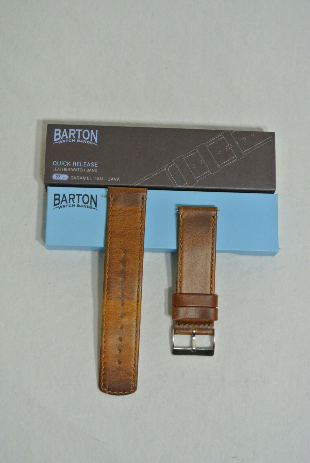 BARTON 23mm Brown Carmel Tan Leather Watch Strap QUICK RELEASE 4 Tudor Black Bay