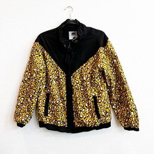 New 1. Sunset Lane Women's Cheetah Animal Print Windbreaker Jacket Black Med