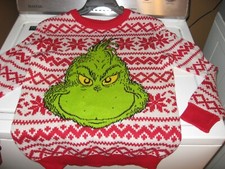 THE GRINCH CHRISTMAS SWEATER WOMENS BOYS GIRLS SIZE XLARGE 16-18 HOLIDAY NEW